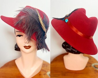 Buy Vintage 1970s Ms. Jo Ann Black Wool Bowler Hat With Epic 