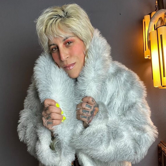 FAUX Striped SILVER FOX 1970’s 70s Vintage 1980’s… - image 2