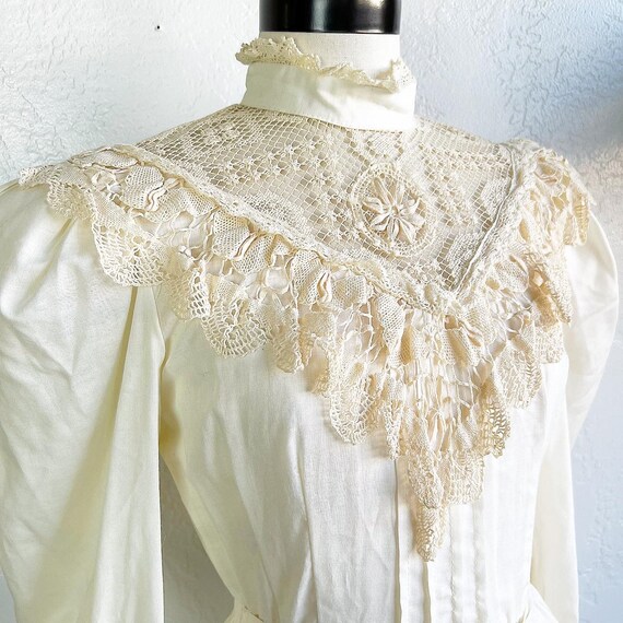 BOHO BRIDAL WEDDING 1970’s 70s Vintage Puff Sleev… - image 2