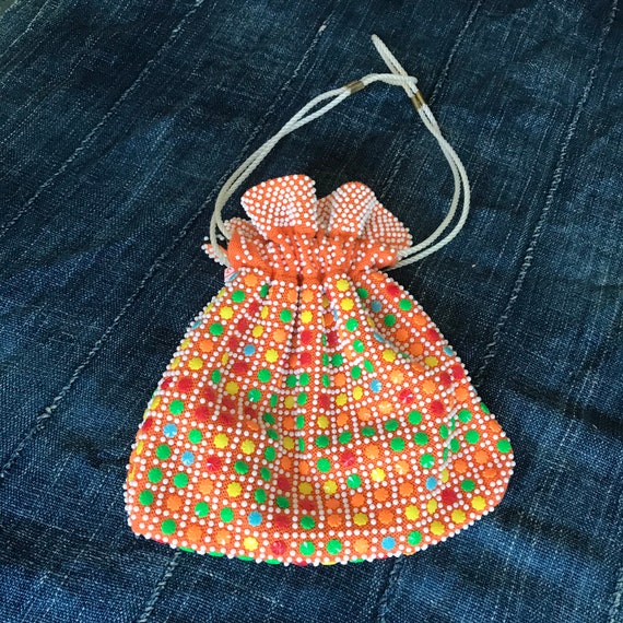 REVERSIBLE Black To Orange Pop Bead Beaded Handmad