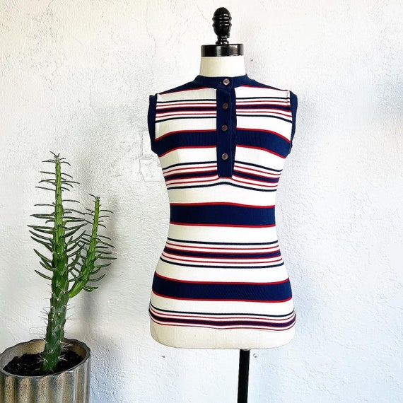 GROOVY STRIPED NYLON Knit 60’s 60s Vintage 70’s 7… - image 4