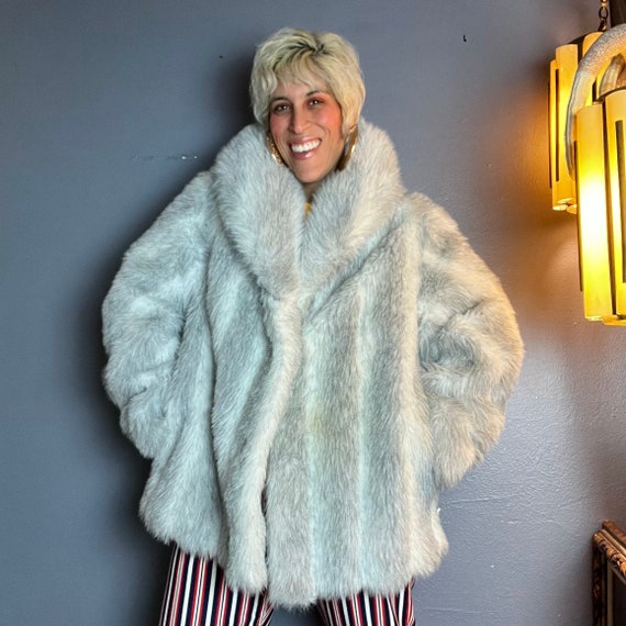 FAUX Striped SILVER FOX 1970’s 70s Vintage 1980’s… - image 5