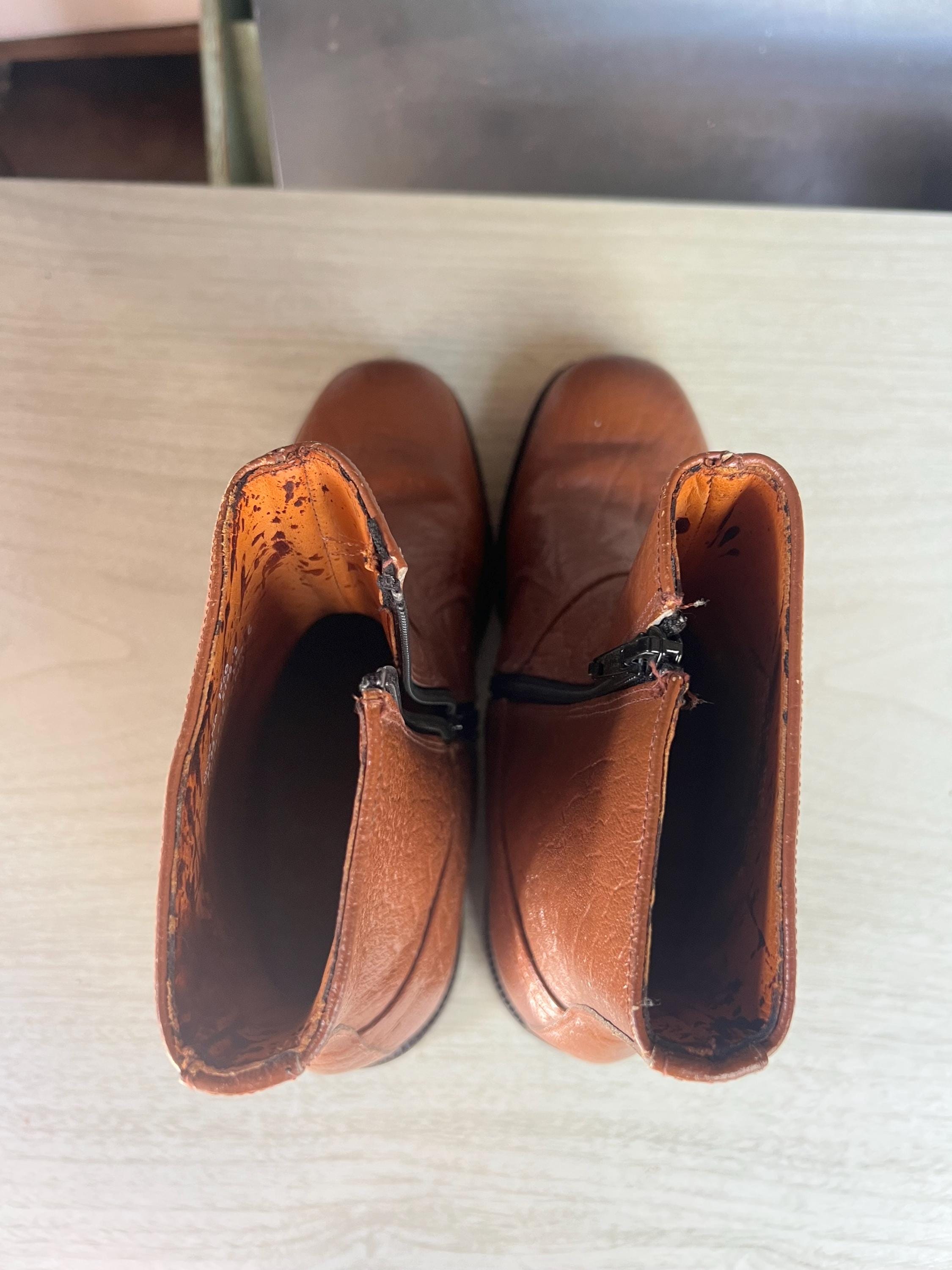 Vintage Brown Pebbled Leather Beatle Boot Men Sz 7 Indiana Elite Made In England Vintage MEN main image 4