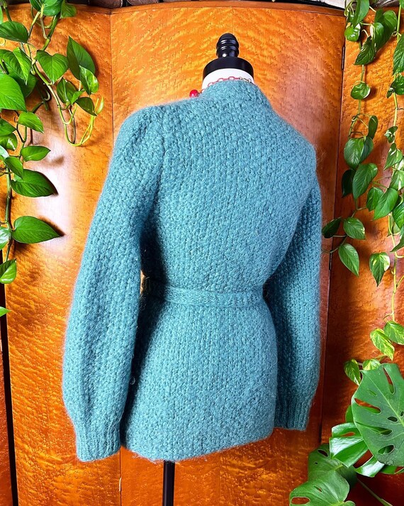 MOHAIR HAND KNIT Handmade Blue 1950’s 50s Vintage… - image 9