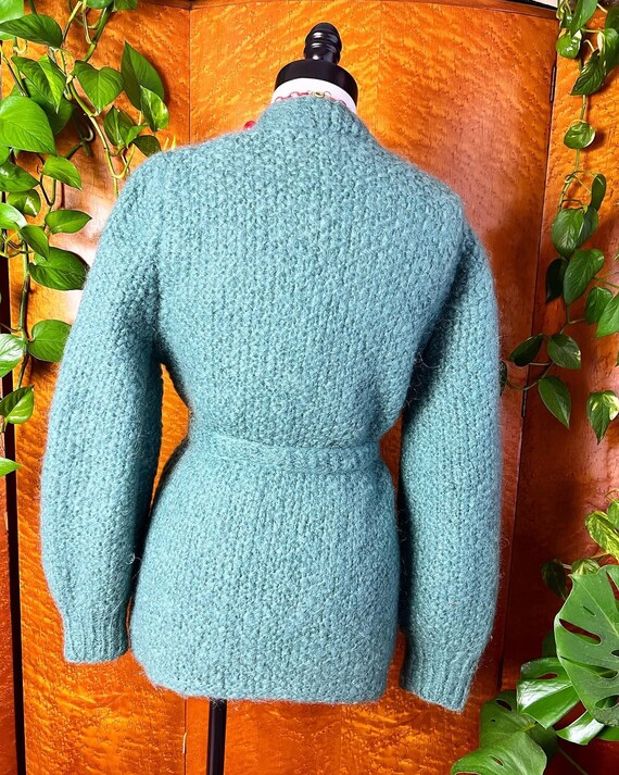 MOHAIR HAND KNIT Handmade Blue 1950’s 50s Vintage… - image 8