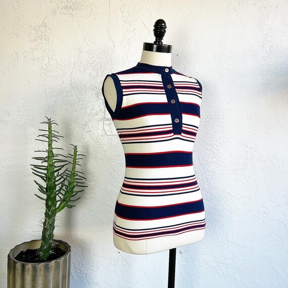 GROOVY STRIPED NYLON Knit 60’s 60s Vintage 70’s 7… - image 3