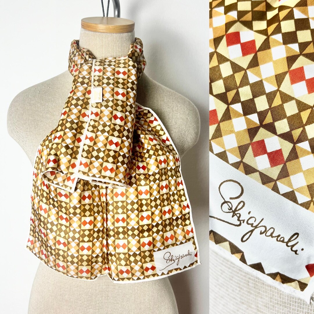 SIGNED ELSA SCHIAPARELLI 1960’s 60s 1970’s 70s Vintage Retro Geometric ...