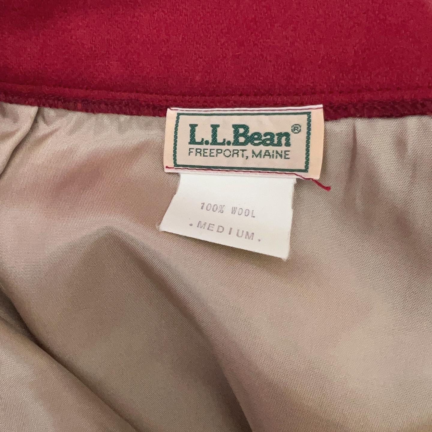 L.L. BEAN 1970's 70s vintage Maroon Brick Red Wool A-Line