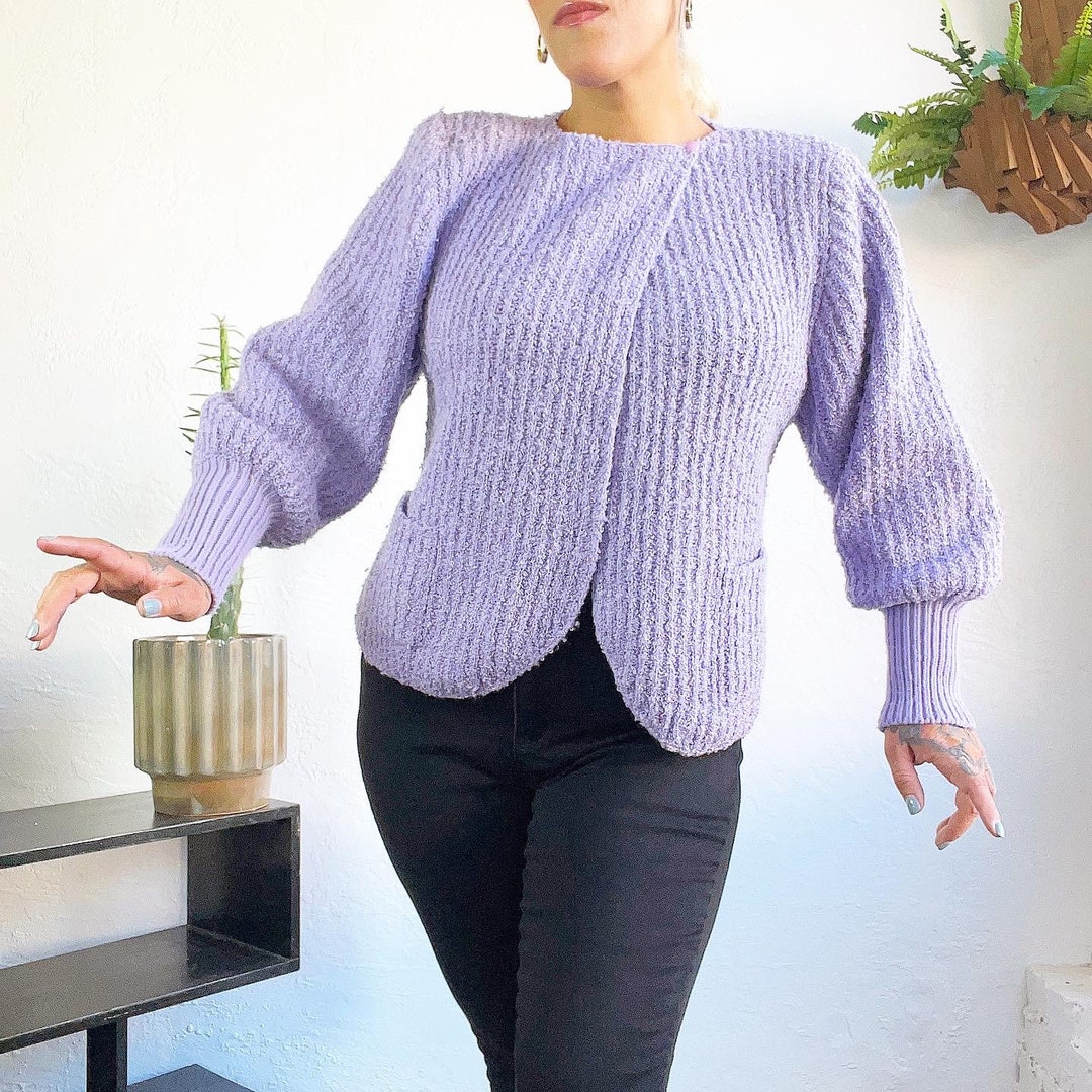 POET MUTTON SLEEVES 1980s 80s 40s Style Vintage Ribbed POET MUTTON SLEEVES 1980s 80s 40s Style Vintage Ribbed