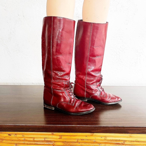 Wine riding boots sale