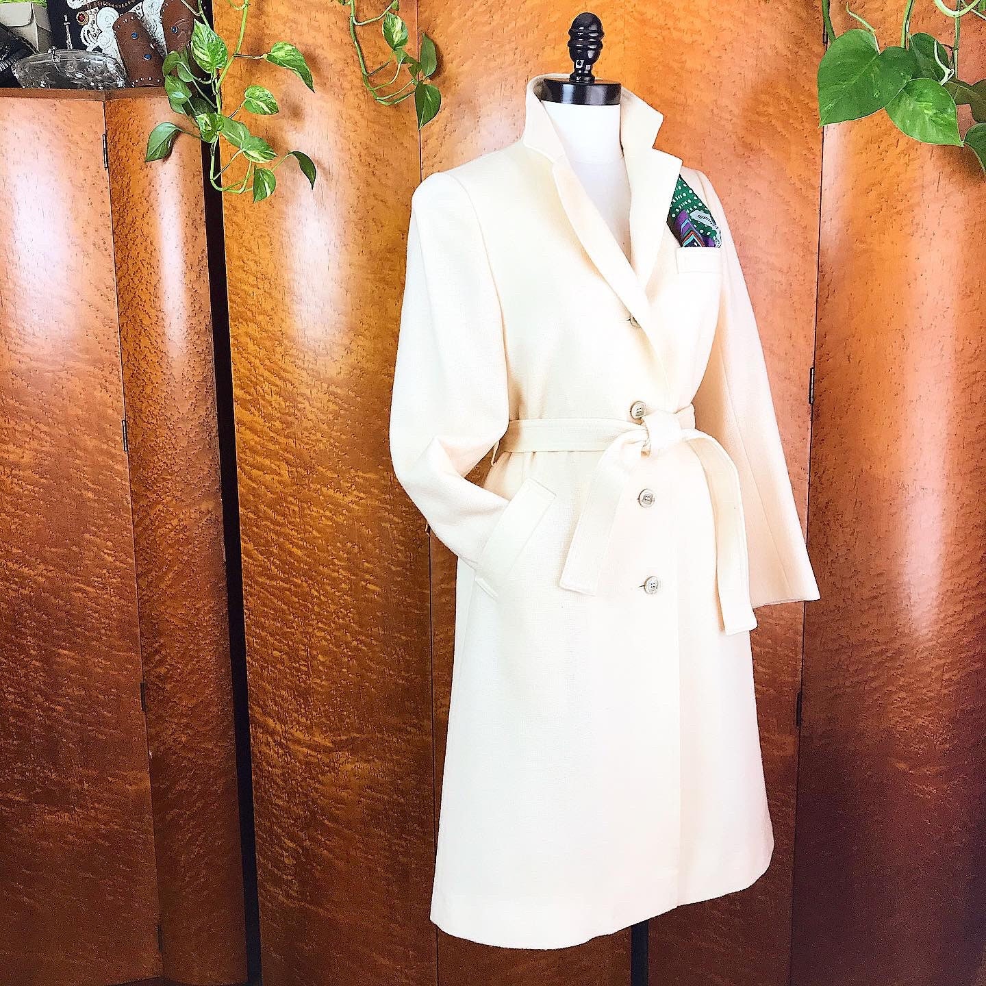 BELSON Luxe Cream Textured & Tailored Wool 1960's 60s