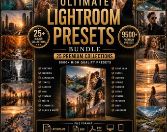 9500+ Lightroom Presets Bundle | Portrait, Wedding, Travel, HDR (LRTEMPLATE, XMP)