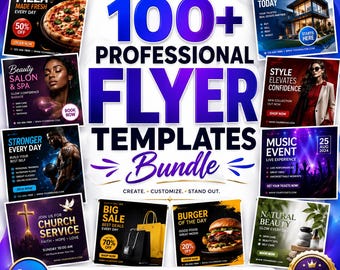Editable Canva Flyer Templates Bundle | Business Marketing Social Media (Digital Download)
