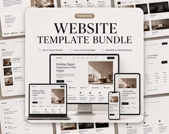 Modern Business Website Template Bundle, Professional UI Kit (Digital Download)
