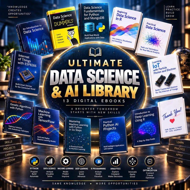 Ultimate Data Science & AI Library | Python, ML, Deep Learning, R, TensorFlow (13 Digital Books)