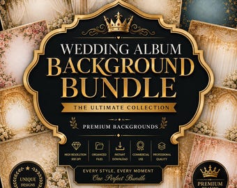 Luxury Floral Wedding Album Backgrounds Bundle (Digital Download)