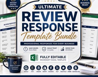 Small Business Review Response Templates | Customer Service Bundle (Excel Spreadsheet)