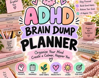 ADHD Brain Dump Planner Printable | Adult ADHD Productivity & Organization Workbook