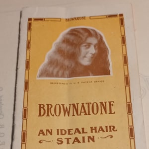 Antique Brownatone Ideal Hair Stain Booklet Advertising