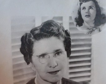 Vintage 1930's-1940's Deanna Durbin and Mother Photograph Old Hollywood Glamour Photo 11x14