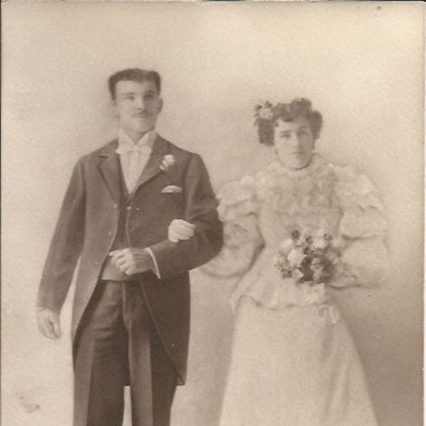 Antique 1880's Wedding Photograph Identified 5x7