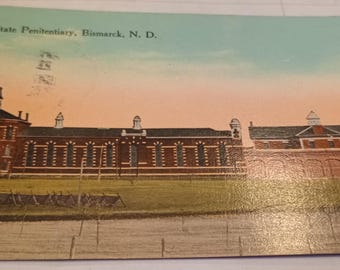 Antique  1917 North Dakota State Penitentiary Bismarck Postcard