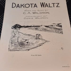 Vintage 1960 Dakota Waltz Sheet Music