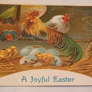 Antique Embossed Easter Chickens and Chicks Postcard