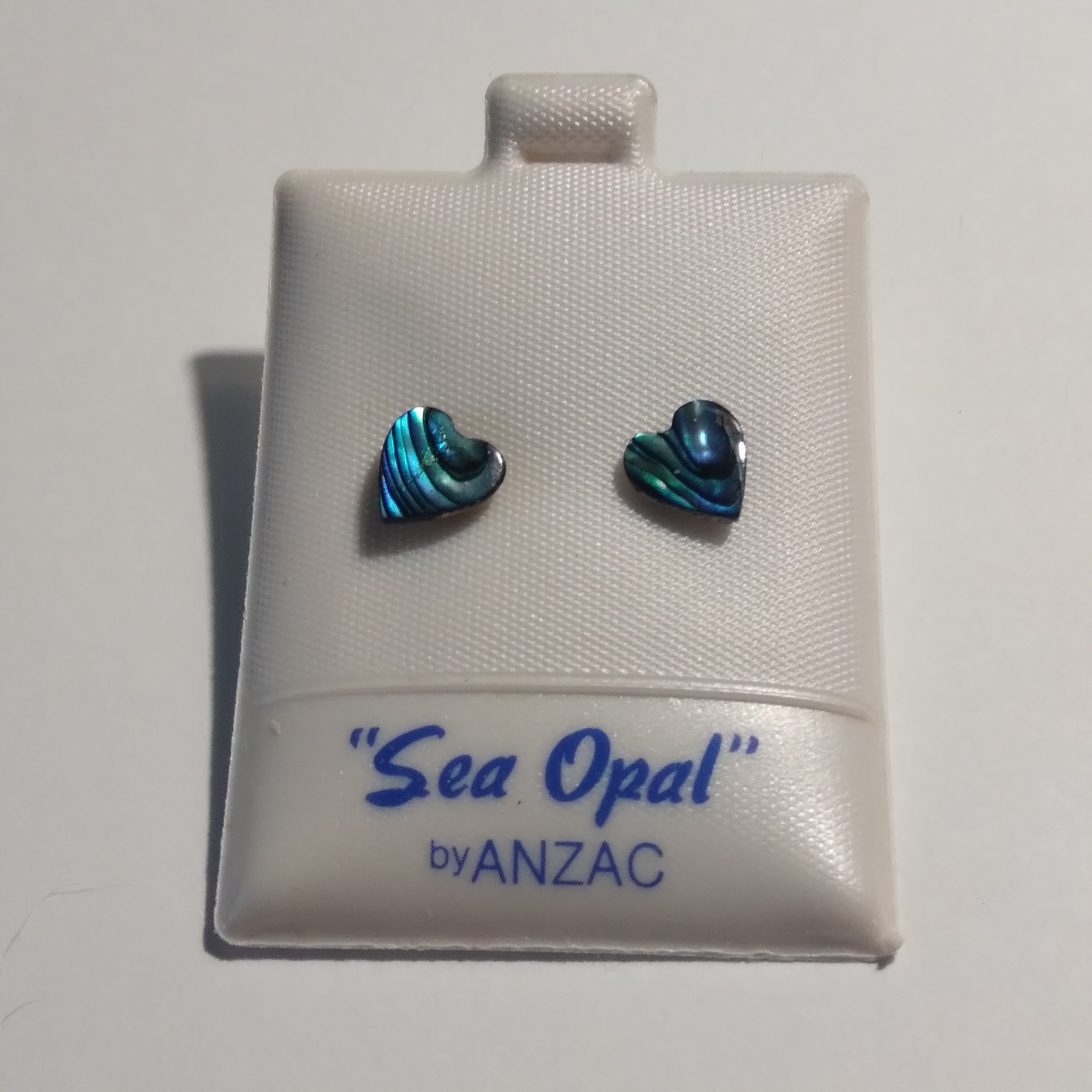 Vintage Sea Opal Earrings by Anzac Paua Shell New Zealand