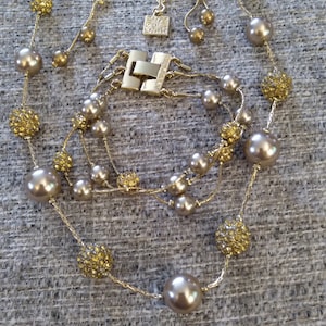 Vintage Anne Klein Necklace Earrings Bracelet Set