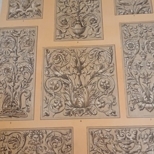 Antique 1800&#39;s Renaissance Decoration Book Plate