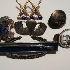 Vintage Lot of 6 WWII Military Pins