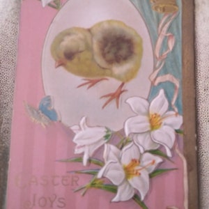 Antique Embossed Easter Chicks Postcard