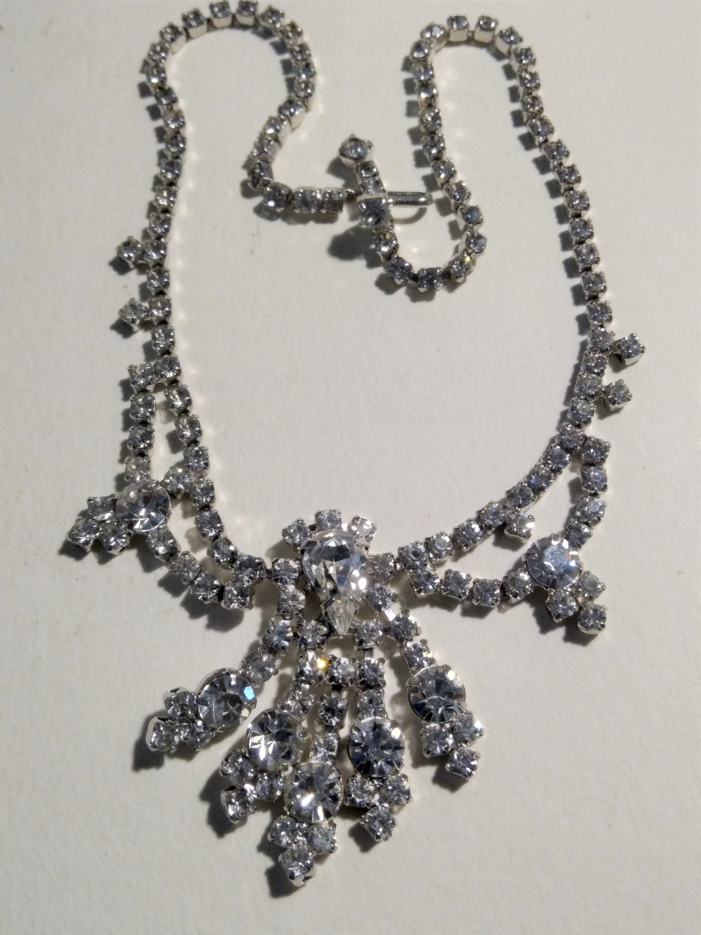 Kramer Clear Rhinestone Necklace Vintage NY – The Jewelry Lady's Store