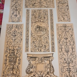 Antique 1800&#39;s Renaissance Decoration Book Plate