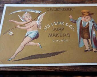 Antique Victorian 1800's Jas. S. Kirk & Co Soap Makers Chicago Trade Card