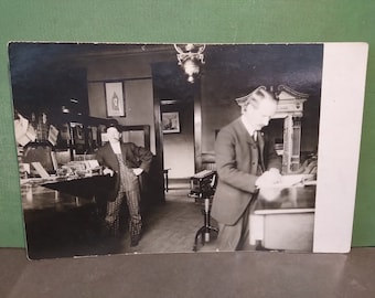 Antique RPPC 1900's Occupational Bankers Postcard Ephemera