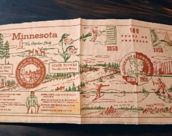 Vintage Pair of 1958 Minnesota Centennial Napkins Unused