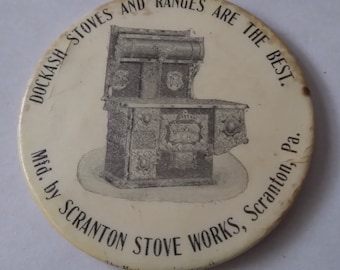Antique Advertising Dockash Stoves and Ranges Celluloid Mirror