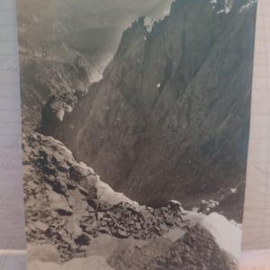 Antique Snowy Mountain Photograph