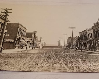 Antique Street Scene RPPC Worthington Minnesota Postcard