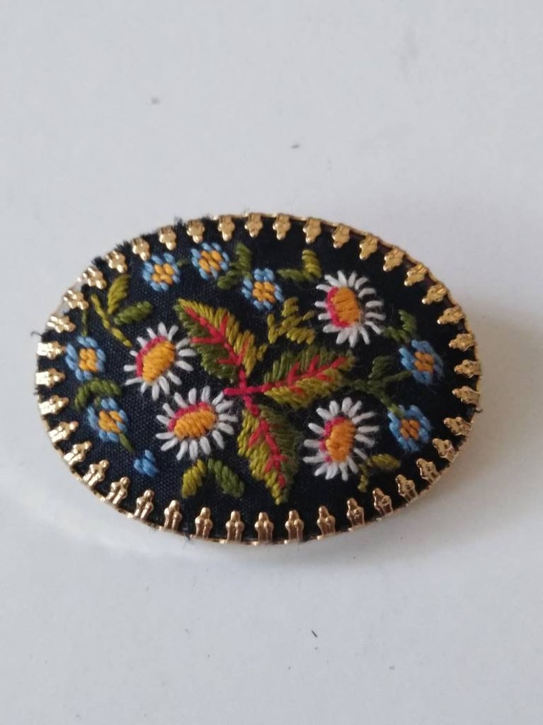 Vintage Embroidered Brooch image 0