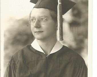 Vintage 1940's Graduation Photograph 5x7