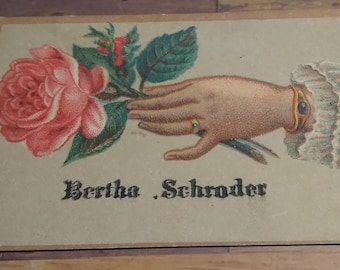 Antique Victorian Calling Card Floral
