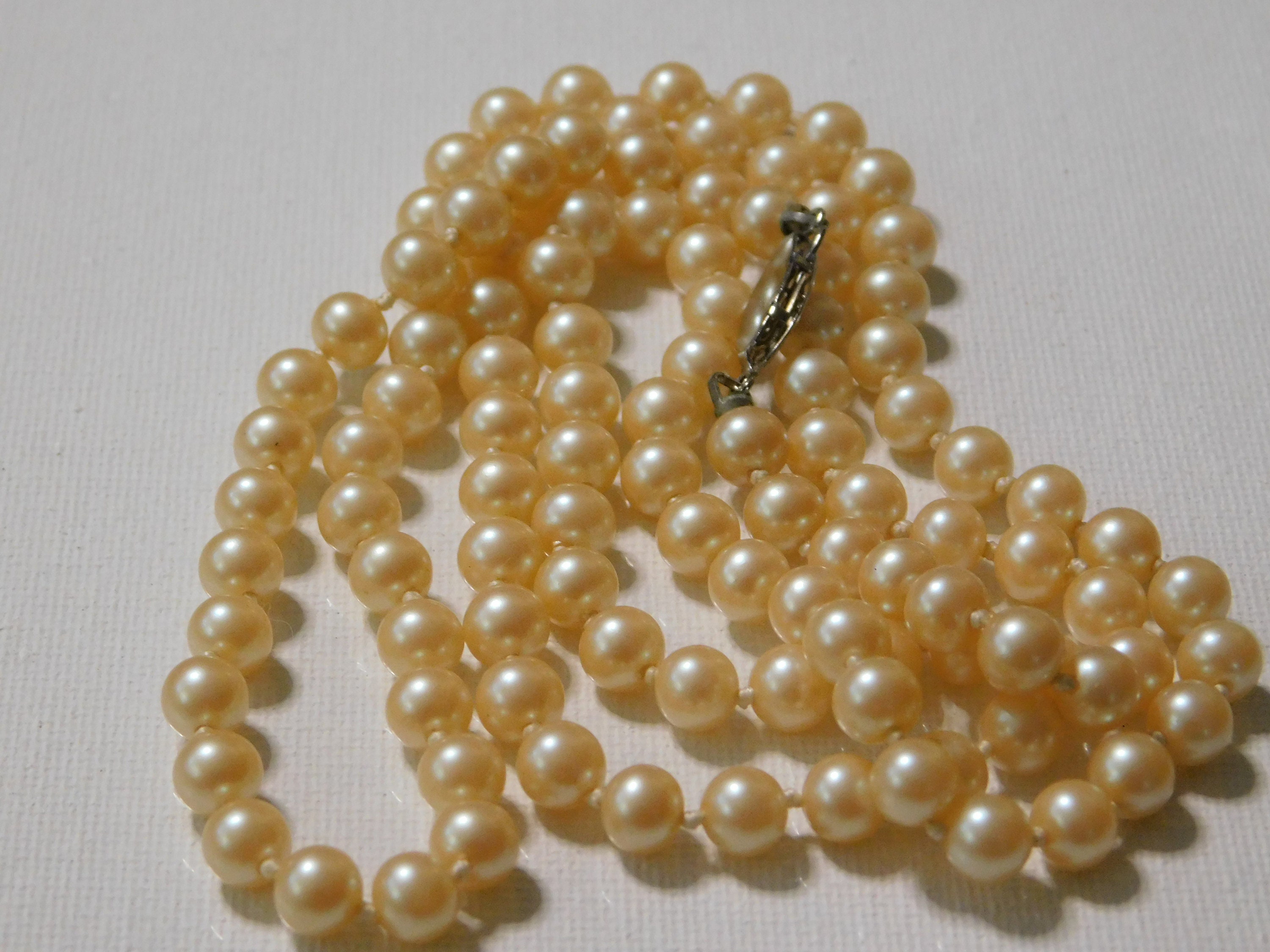 Vintage G Silver Pearl Necklace Etsy Singapore