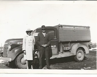 Vintage 1940's Farming Photograph Farm Truck