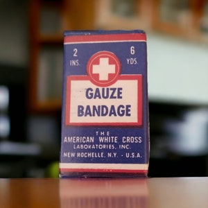 Vintage Old Stock American White Cross Gauze Bandage Lot of 9 Unopened NOS
