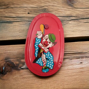 Vintage 1950's Made in Japan Wooden Handle Tin Clown Noise Maker