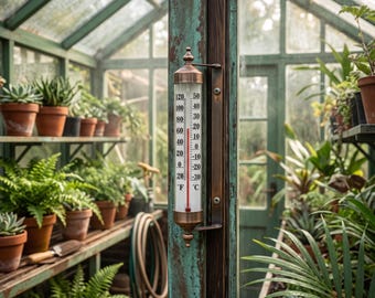 Termometro da parete vintage per esterni, indicatore di temperatura da giardino impermeabile, termometro da parete per interni ed esterni in gradi Celsius e Fahrenheit