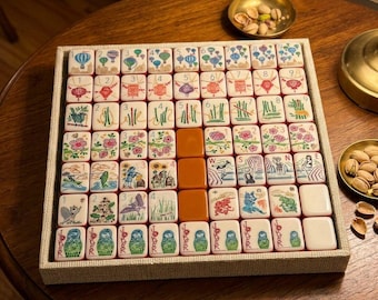 Jeu de Mahjong américain, « Walk With Me », 7 tuiles acryliques, jeu de société illustré sur le thème de la nature (cadeau)